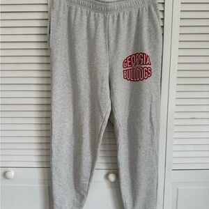 Georgia Bulldogs Gray Sweatpants with Red Logo